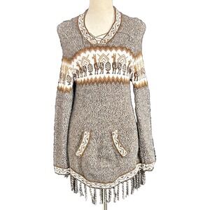 Sanyork Alpaca Wool Sweater Alpaca Print Very Soft Hood Warm Fuzzy